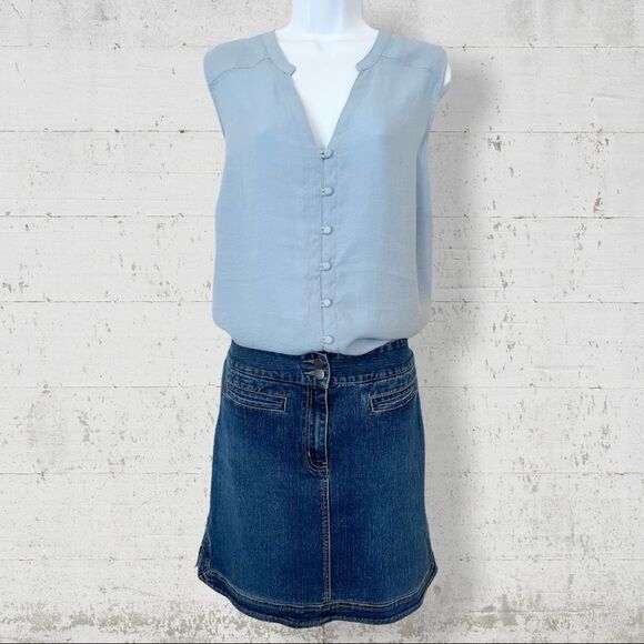 Torrid Harper Light Blue Gauze Button Front Tunic Tank Sz 0X XXL - Picture 4 of 12